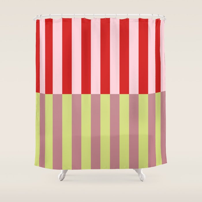 Bold colors stripes design Shower Curtain Gallery Image 1