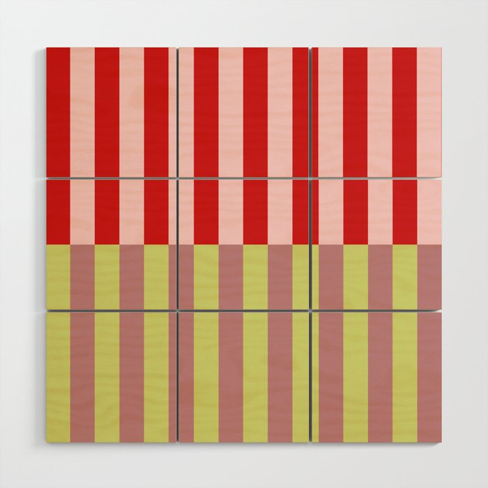 Bold colors stripes design Wood Wall Art Gallery Image 1
