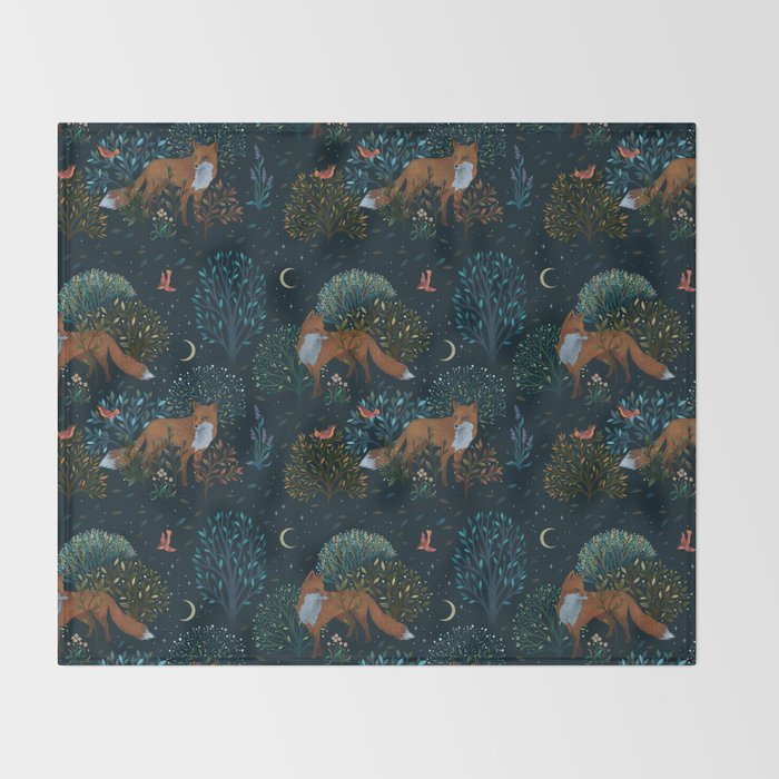 Forest Foxes Throw Blanket Gallery Image 2