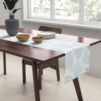 Winter & Woodsy Pine Trees in White & Blue Table Runner Gallery Image 2