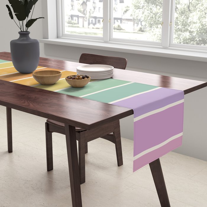 Gradient Arch XV Tropical Mid Century Modern Rainbow Table Runner Gallery Image 2