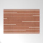 Geometric Art, Colorful Stripes, Terracotta Welcome Mat Gallery Image 1