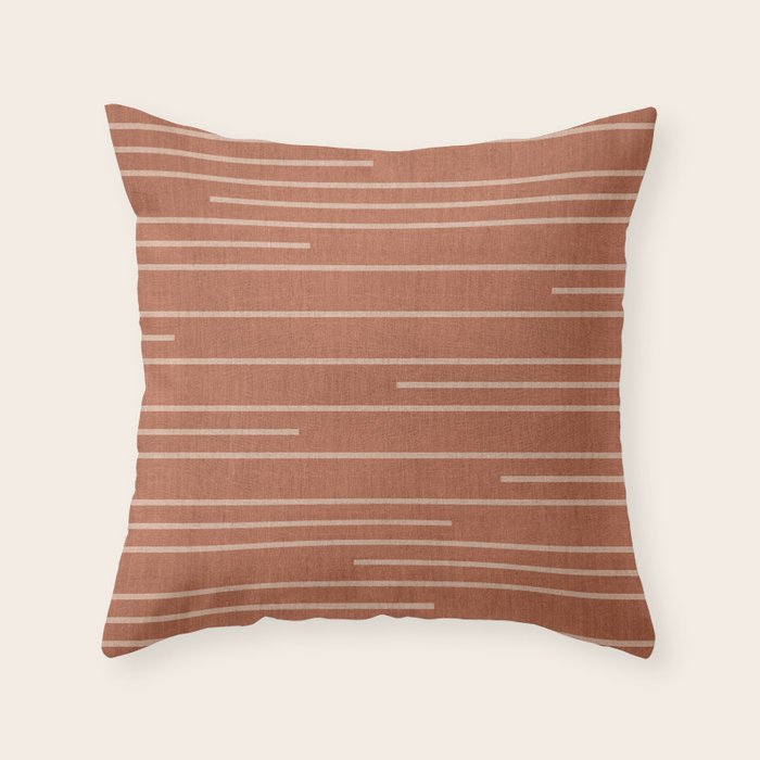 Geometric Art, Colorful Stripes, Terracotta Throw Pillow Gallery Image 6