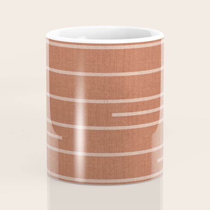 Geometric Art, Colorful Stripes, Terracotta Coffee Mug Gallery Image 4