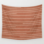 Geometric Art, Colorful Stripes, Terracotta Wall Tapestry Gallery Image 4