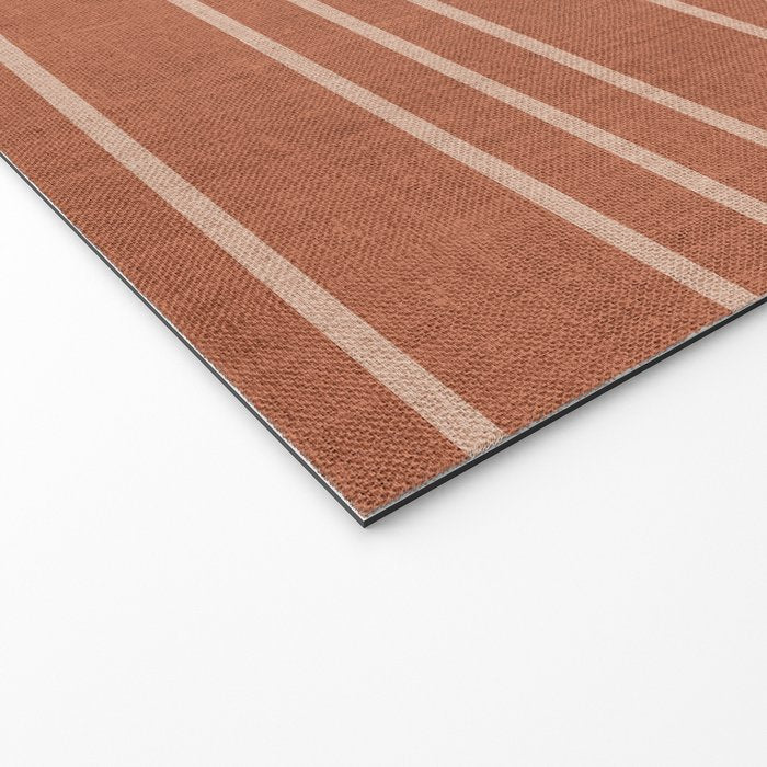 Geometric Art, Colorful Stripes, Terracotta Welcome Mat Gallery Image 2