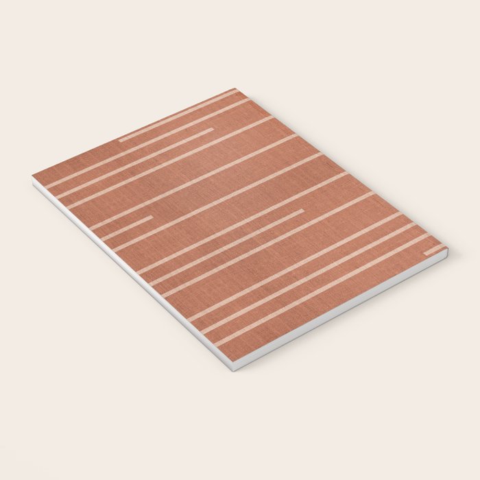 Geometric Art, Colorful Stripes, Terracotta Notebook Gallery Image 3