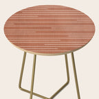 Geometric Art, Colorful Stripes, Terracotta Side Table Gallery Image 2