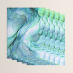 Aqua Turquoise Teal Abstract Ink Painting Wrapping Paper Gallery Image 3
