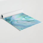 Aqua Turquoise Teal Abstract Ink Painting Yoga Mat Gallery Image 2
