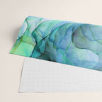 Aqua Turquoise Teal Abstract Ink Painting Wrapping Paper Gallery Image 2