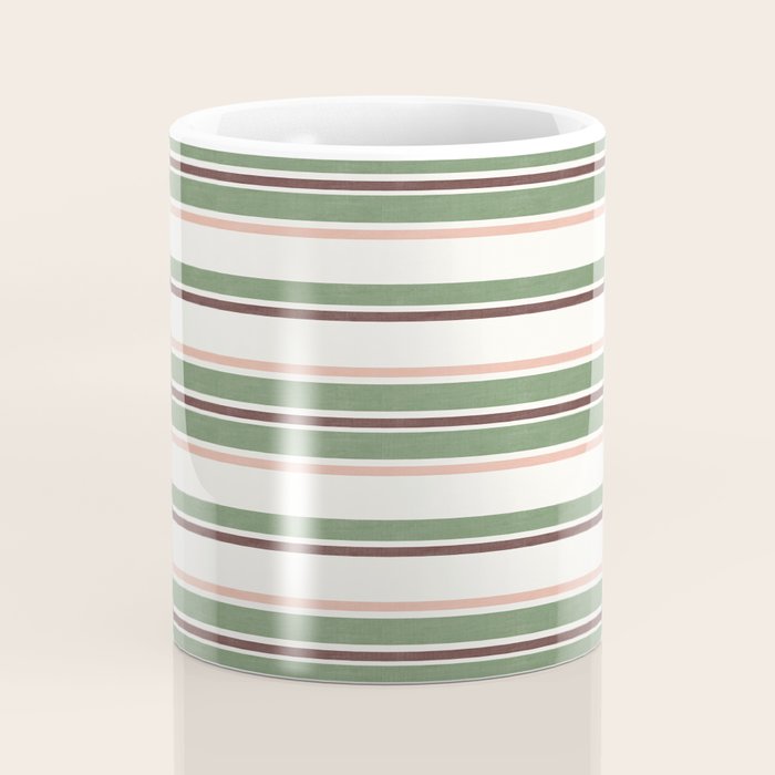 Daybed Stripe Ivory Green Multi Coffee Mug Gallery Image 4