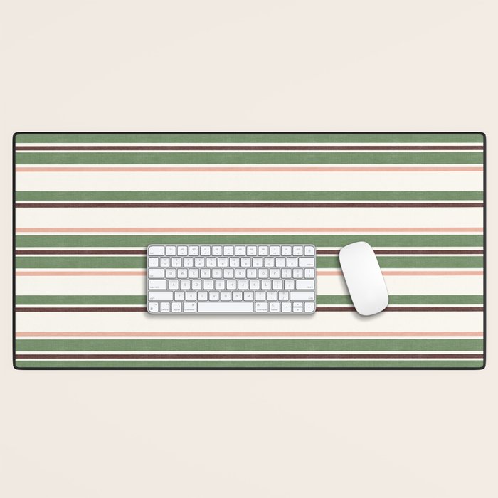 Daybed Stripe Ivory Green Multi Desk Mat Gallery Image 1