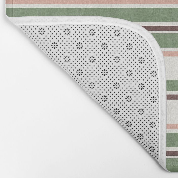 Daybed Stripe Ivory Green Multi Bath Mat Gallery Image 2