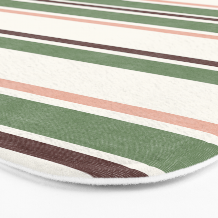Daybed Stripe Ivory Green Multi Bath Mat Gallery Image 3