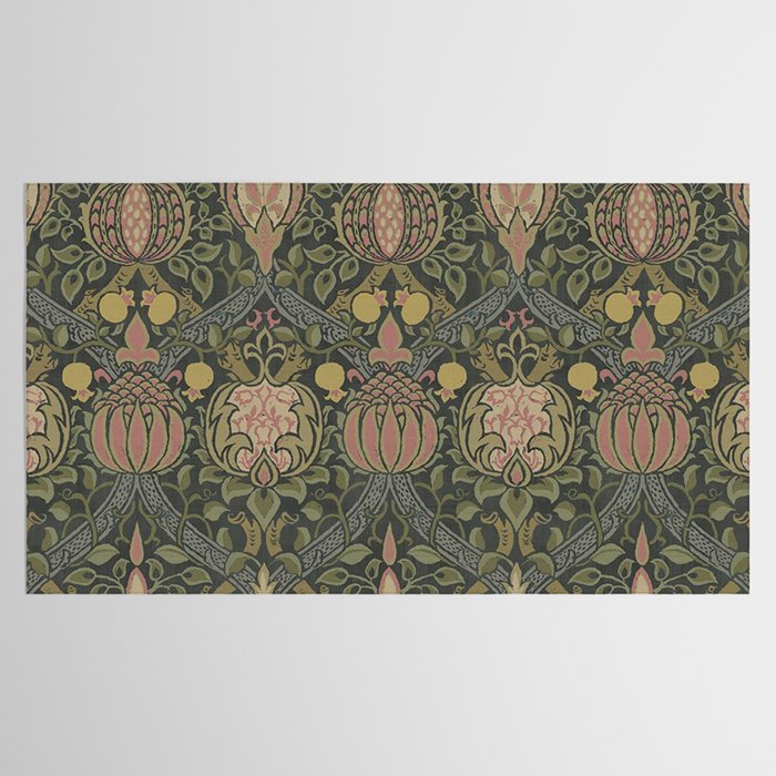 William Morris Granada Pomegranate Green  Tablecloth Gallery Image 2