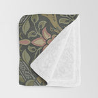 William Morris Granada Pomegranate Green  Throw Blanket Gallery Image 3