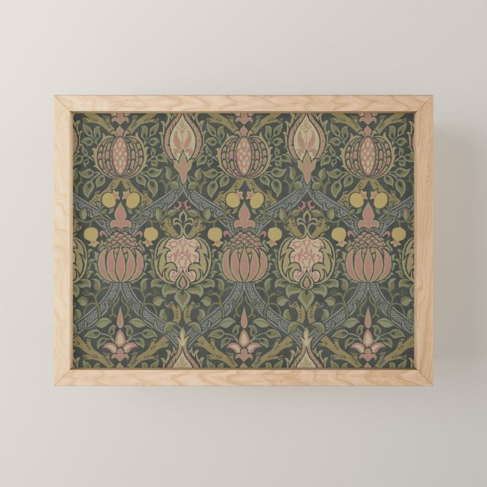 William Morris Granada Pomegranate Green  Mini Art Print Gallery Image 1
