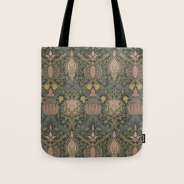 William Morris Granada Pomegranate Green  Tote Bag Gallery Image 1