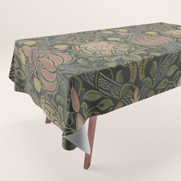 William Morris Granada Pomegranate Green  Tablecloth Gallery Image 1