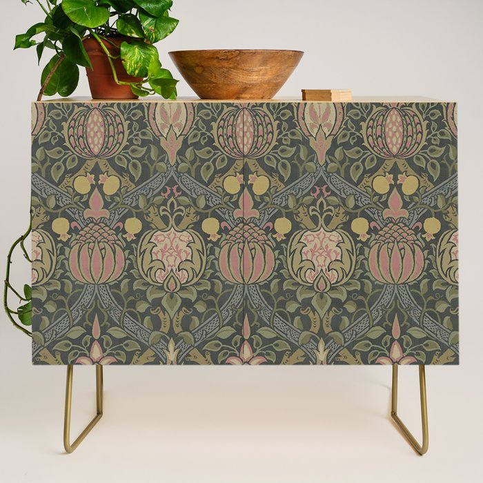 William Morris Granada Pomegranate Green  Credenza Gallery Image 1