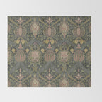 William Morris Granada Pomegranate Green  Throw Blanket Gallery Image 2