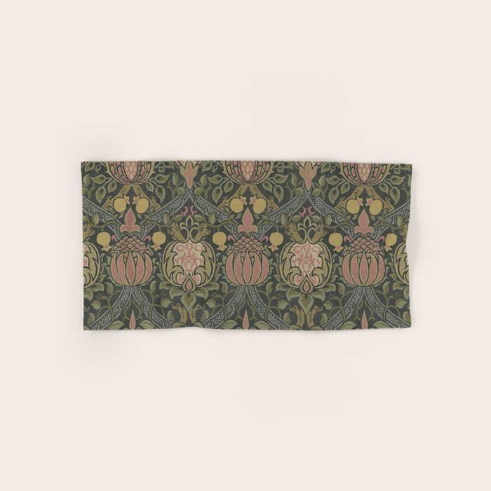 William Morris Granada Pomegranate Green  Bath Towel Gallery Image 1
