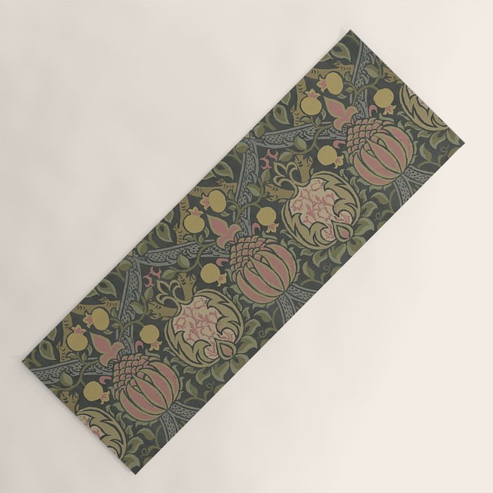 William Morris Granada Pomegranate Green  Yoga Mat Gallery Image 1