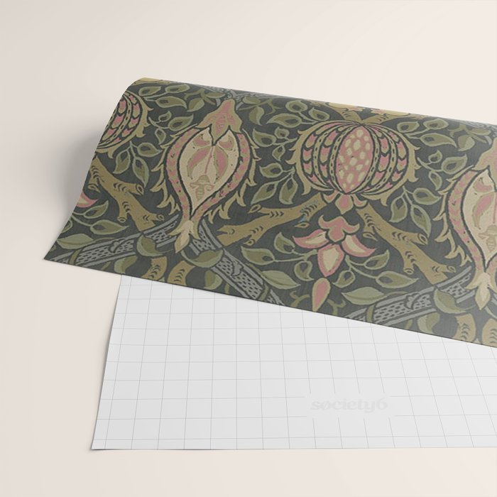William Morris Granada Pomegranate Green  Wrapping Paper Gallery Image 2