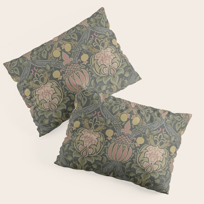 William Morris Granada Pomegranate Green  Pillow Sham Gallery Image 3
