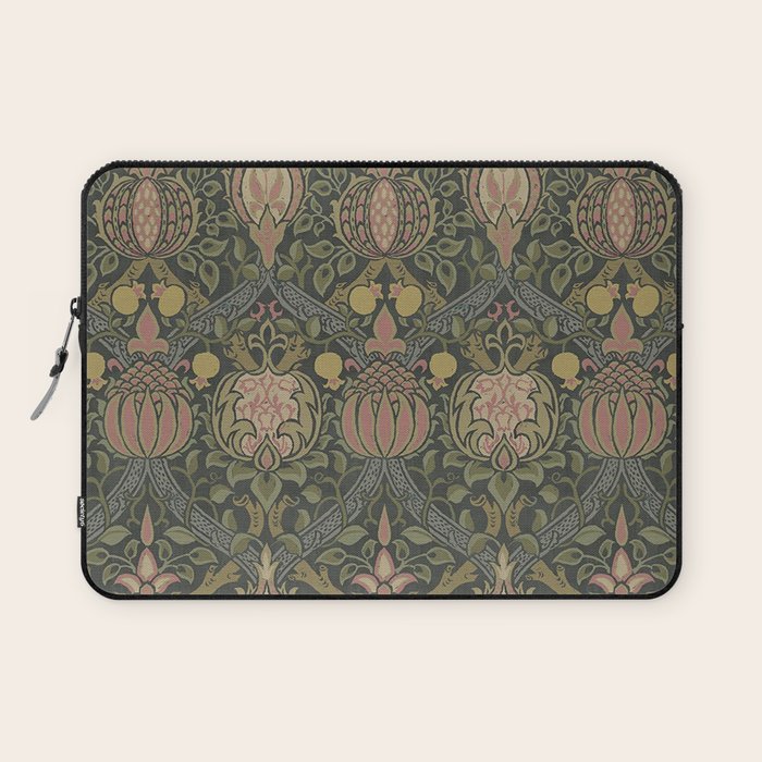 William Morris Granada Pomegranate Green  Laptop Sleeve Gallery Image 1