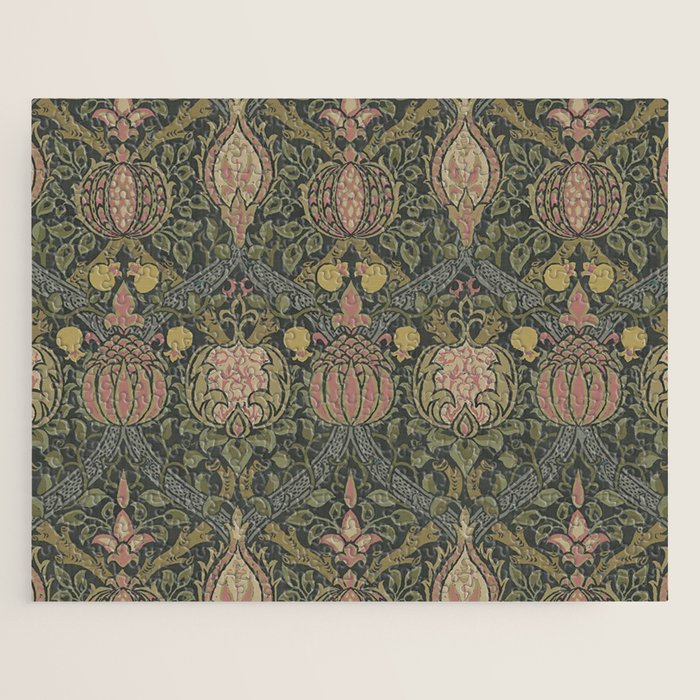 William Morris Granada Pomegranate Green  Jigsaw Puzzle Gallery Image 1
