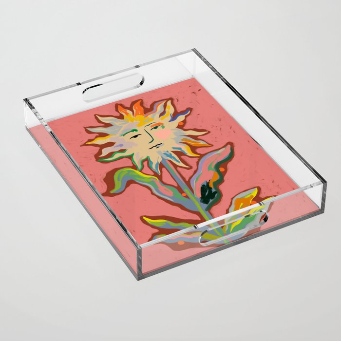 SUN FLOWER Acrylic Tray Gallery Image 1