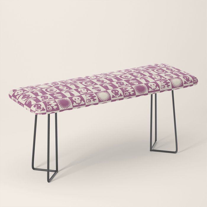 Potions and Spooky Things Checkerboard Pattern Bench Gallery Image 1