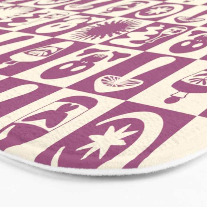 Potions and Spooky Things Checkerboard Pattern Bath Mat Gallery Image 3