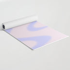 Dreamy Retro Liquid Swirl Contemporary Abstract 2 in Pastel Lavender and Pale Pink Yoga Mat Gallery Image 2