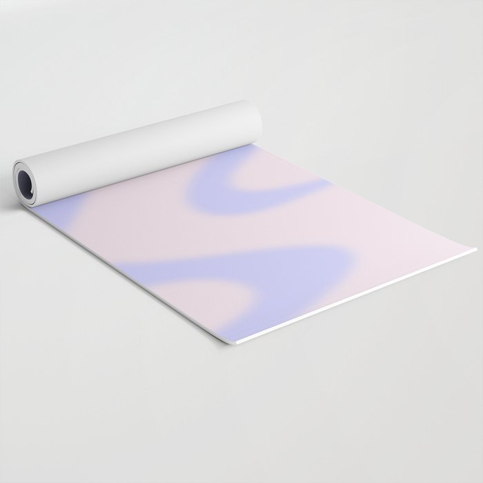 Dreamy Retro Liquid Swirl Contemporary Abstract 2 in Pastel Lavender and Pale Pink Yoga Mat Gallery Image 2