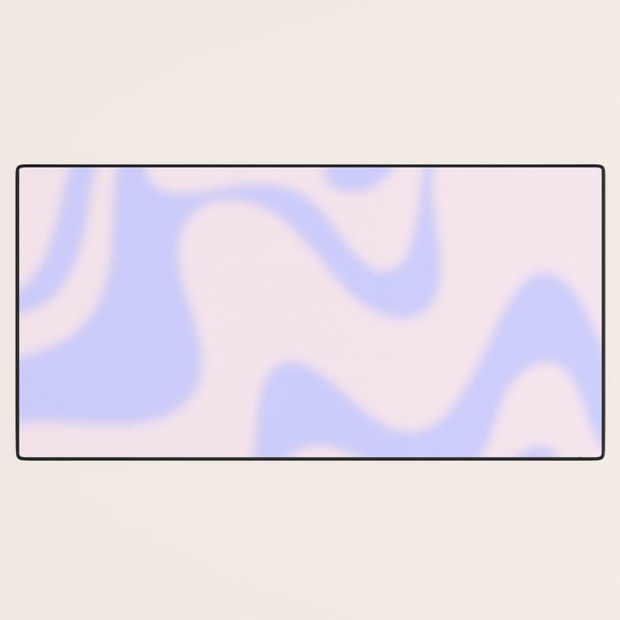 Dreamy Retro Liquid Swirl Contemporary Abstract 2 in Pastel Lavender and Pale Pink Desk Mat Gallery Image 3