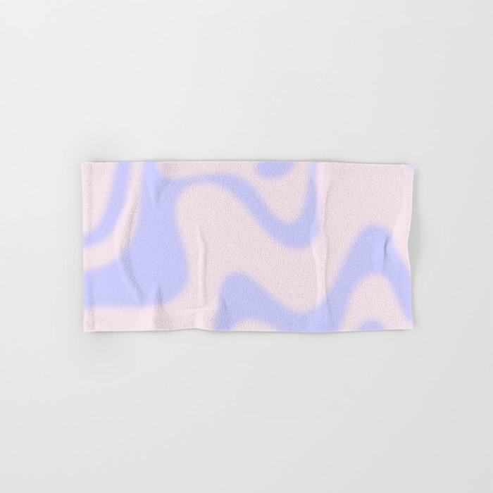 Dreamy Retro Liquid Swirl Contemporary Abstract 2 in Pastel Lavender and Pale Pink Bath Towel Gallery Image 1