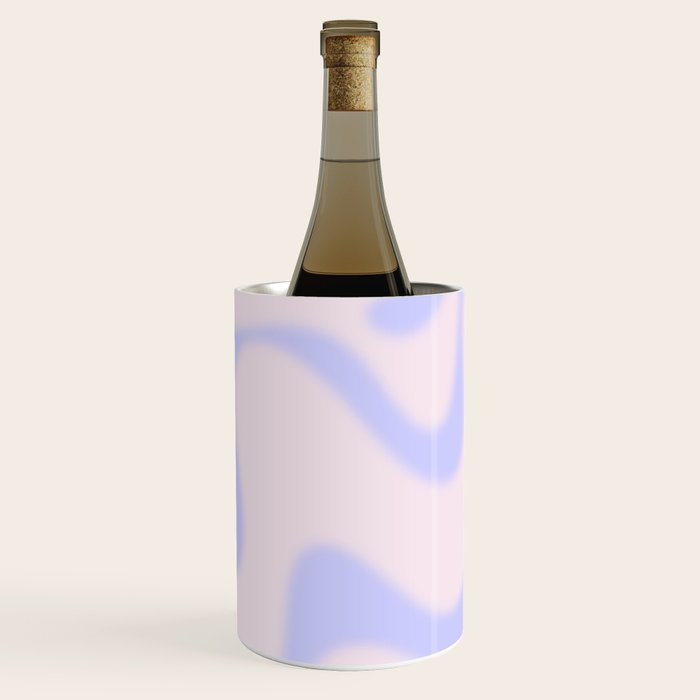 Dreamy Retro Liquid Swirl Contemporary Abstract 2 in Pastel Lavender and Pale Pink Wine Chiller Gallery Image 1