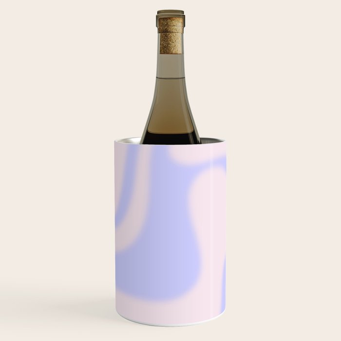 Dreamy Retro Liquid Swirl Contemporary Abstract 2 in Pastel Lavender and Pale Pink Wine Chiller Gallery Image 2