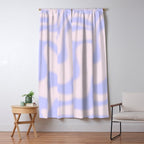 Dreamy Retro Liquid Swirl Contemporary Abstract 2 in Pastel Lavender and Pale Pink Window Curtain Gallery Image 5