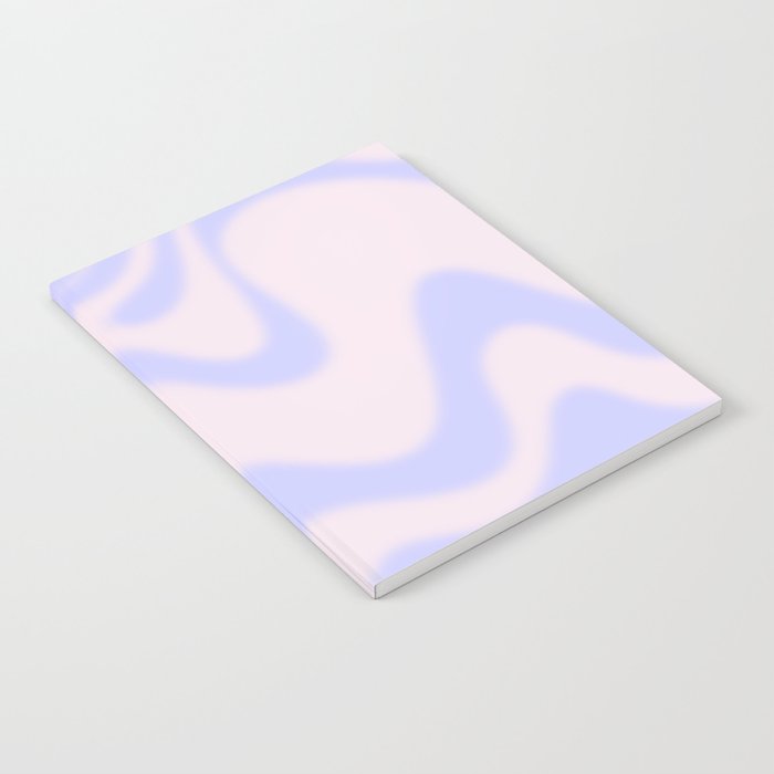 Dreamy Retro Liquid Swirl Contemporary Abstract 2 in Pastel Lavender and Pale Pink Notebook Gallery Image 2