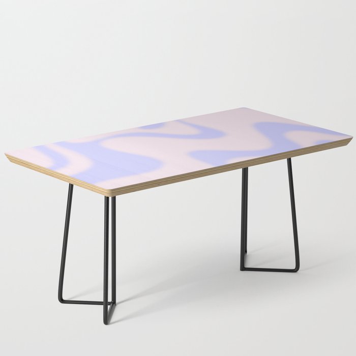 Dreamy Retro Liquid Swirl Contemporary Abstract 2 in Pastel Lavender and Pale Pink Coffee Table Gallery Image 1