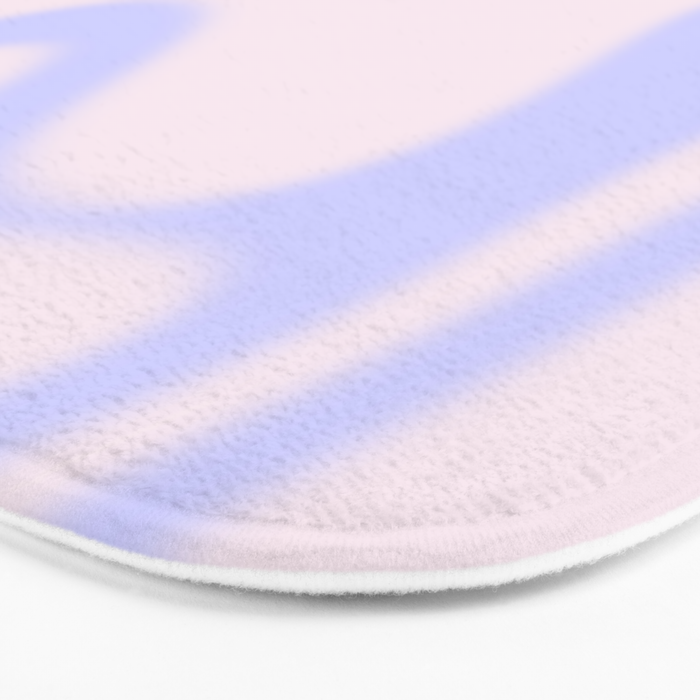 Dreamy Retro Liquid Swirl Contemporary Abstract 2 in Pastel Lavender and Pale Pink Bath Mat Gallery Image 3