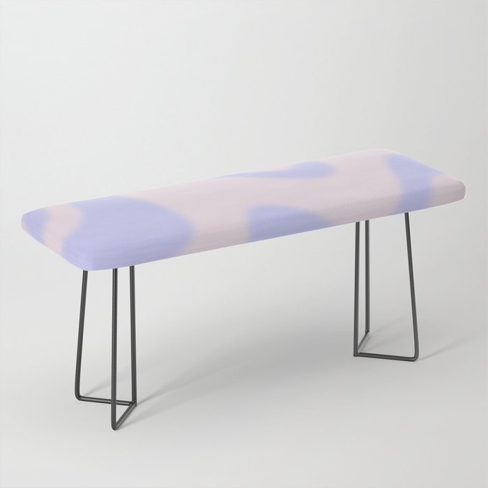 Dreamy Retro Liquid Swirl Contemporary Abstract 2 in Pastel Lavender and Pale Pink Bench Gallery Image 1