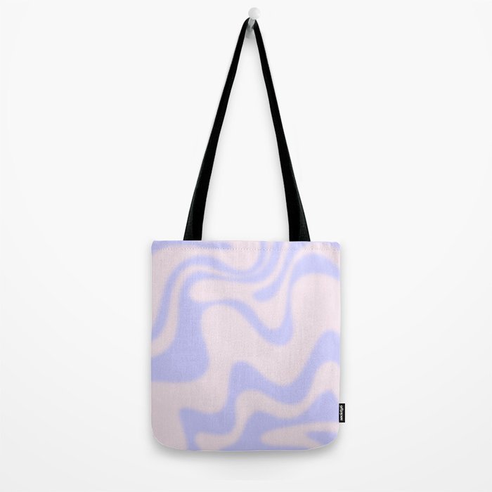 Dreamy Retro Liquid Swirl Contemporary Abstract 2 in Pastel Lavender and Pale Pink Tote Bag Gallery Image 2