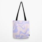 Dreamy Retro Liquid Swirl Contemporary Abstract 2 in Pastel Lavender and Pale Pink Tote Bag Gallery Image 2