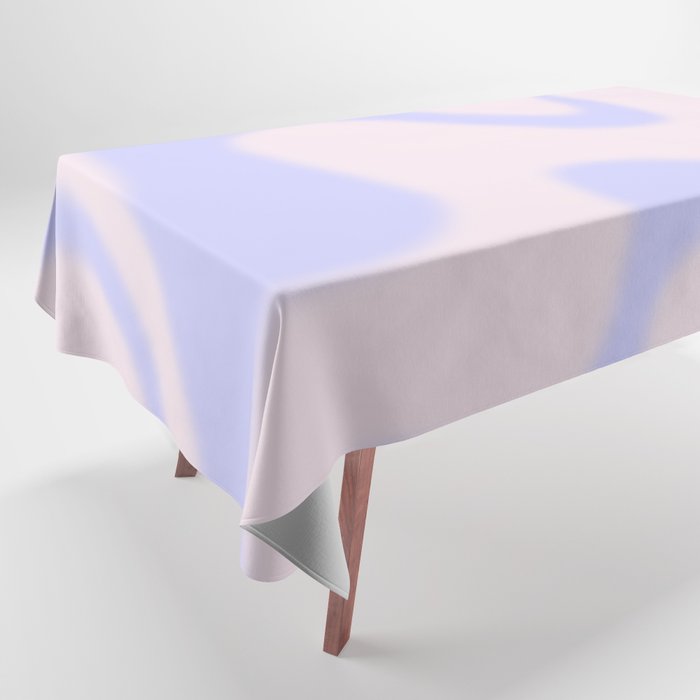 Dreamy Retro Liquid Swirl Contemporary Abstract 2 in Pastel Lavender and Pale Pink Tablecloth Gallery Image 1