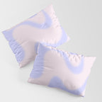 Dreamy Retro Liquid Swirl Contemporary Abstract 2 in Pastel Lavender and Pale Pink Pillow Sham Gallery Image 3